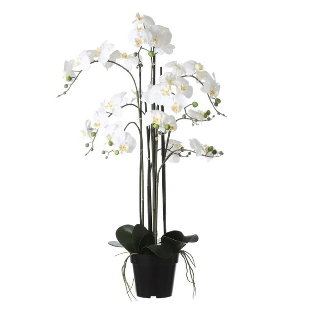 Mű cserepes orchidea 97x19cm krém