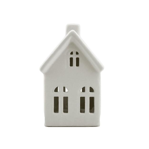 Porcelán házikó 3 ablak fehér 10cm