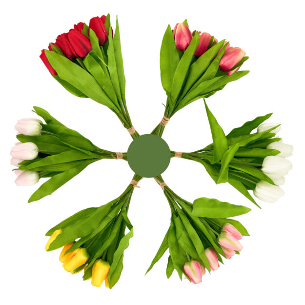 Selyem tulipán csokor 9 ágú, választható