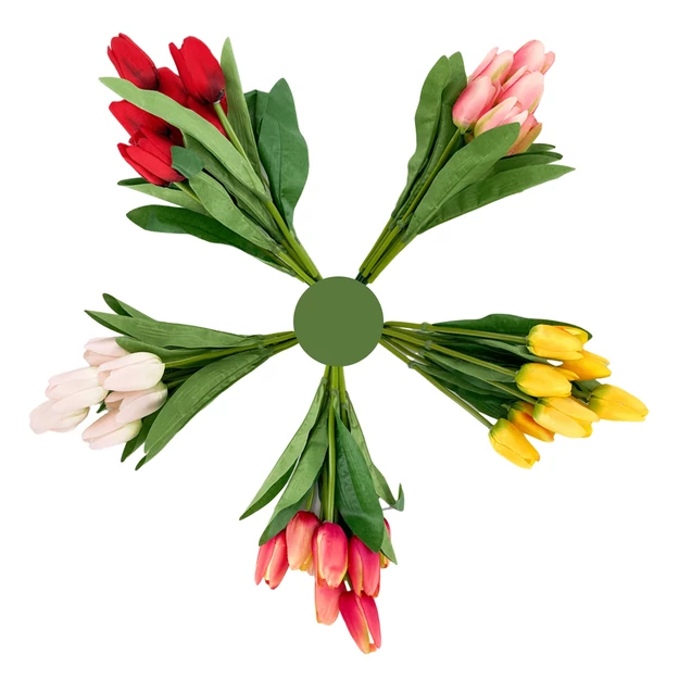 Selyem tulipán csokor 9 ágú, választható