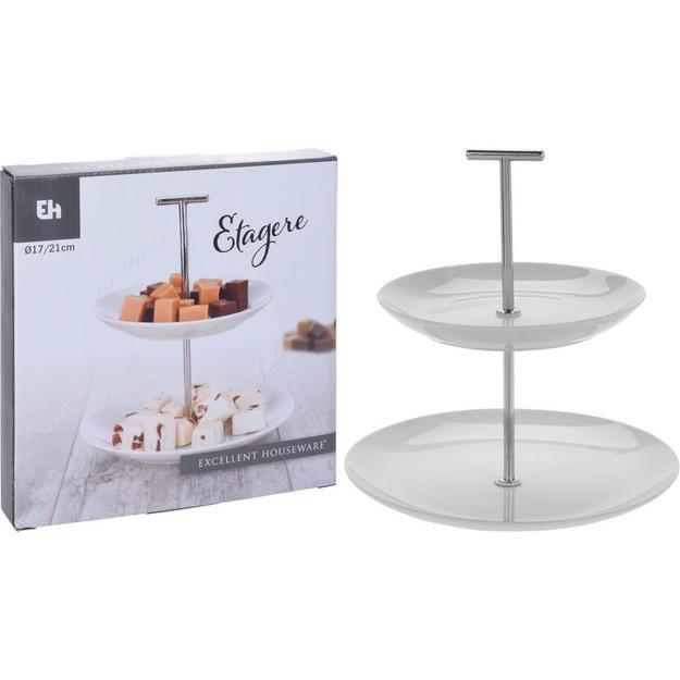 Süteményes kináló 2 szintes porcelán