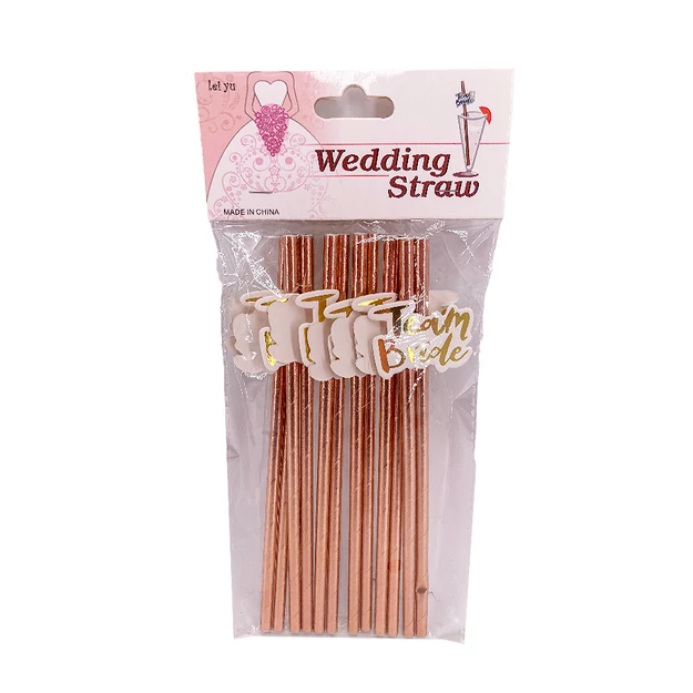 Szívószál lánybúcsú rose gold 12db/cs