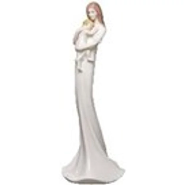 Szobor porcelán anya gyermekkel fiú 12x9x30,5cm