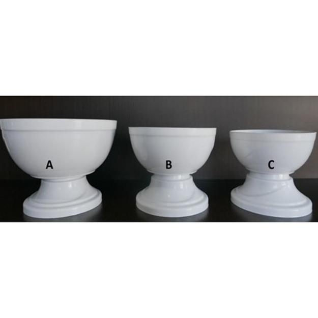Tál plasztik  15cm talpas fehér
