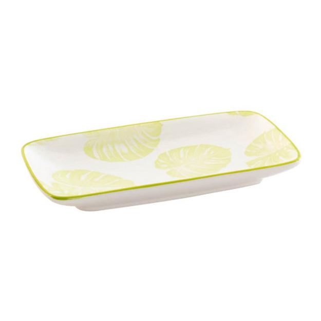 Tálca porcelán leveles 23x12,5x2,5cm sárga