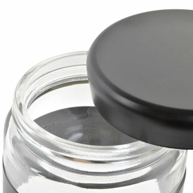 Tároló üveg,fém 11,5x11,5x13,2 cm 720ml fekete