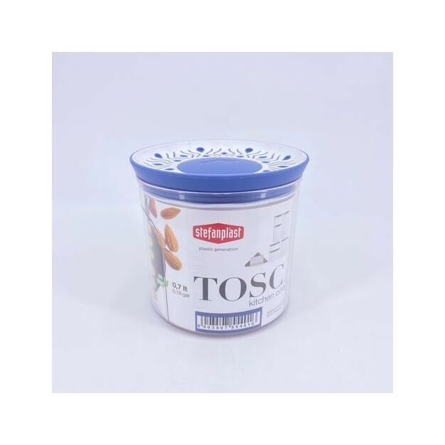 Tosca légmentes,kerek ételtároló doboz 0,7L kék