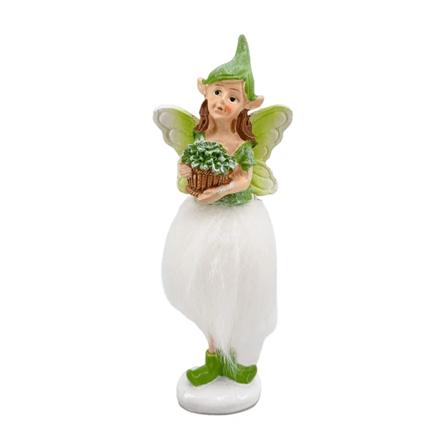 Tündér figura 13,3 cm csokros zöld