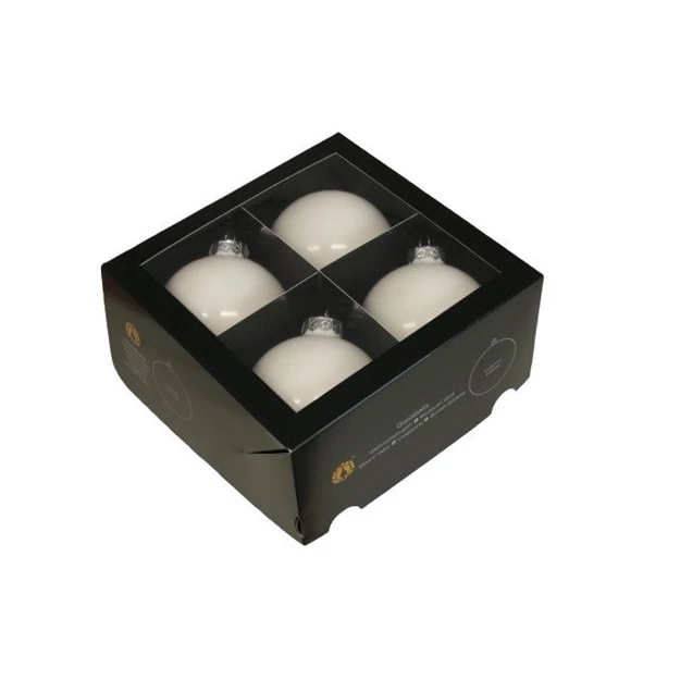 Üveg gömb 10cm fehér   4/db