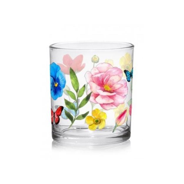 Üvegpohár virágmintás 3db-os szett 220ml
