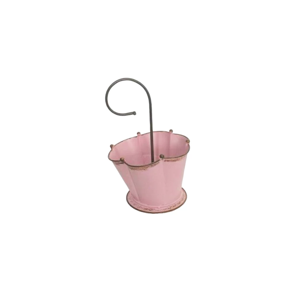 Bádog kaspó esernyő pink 20x15/29cm