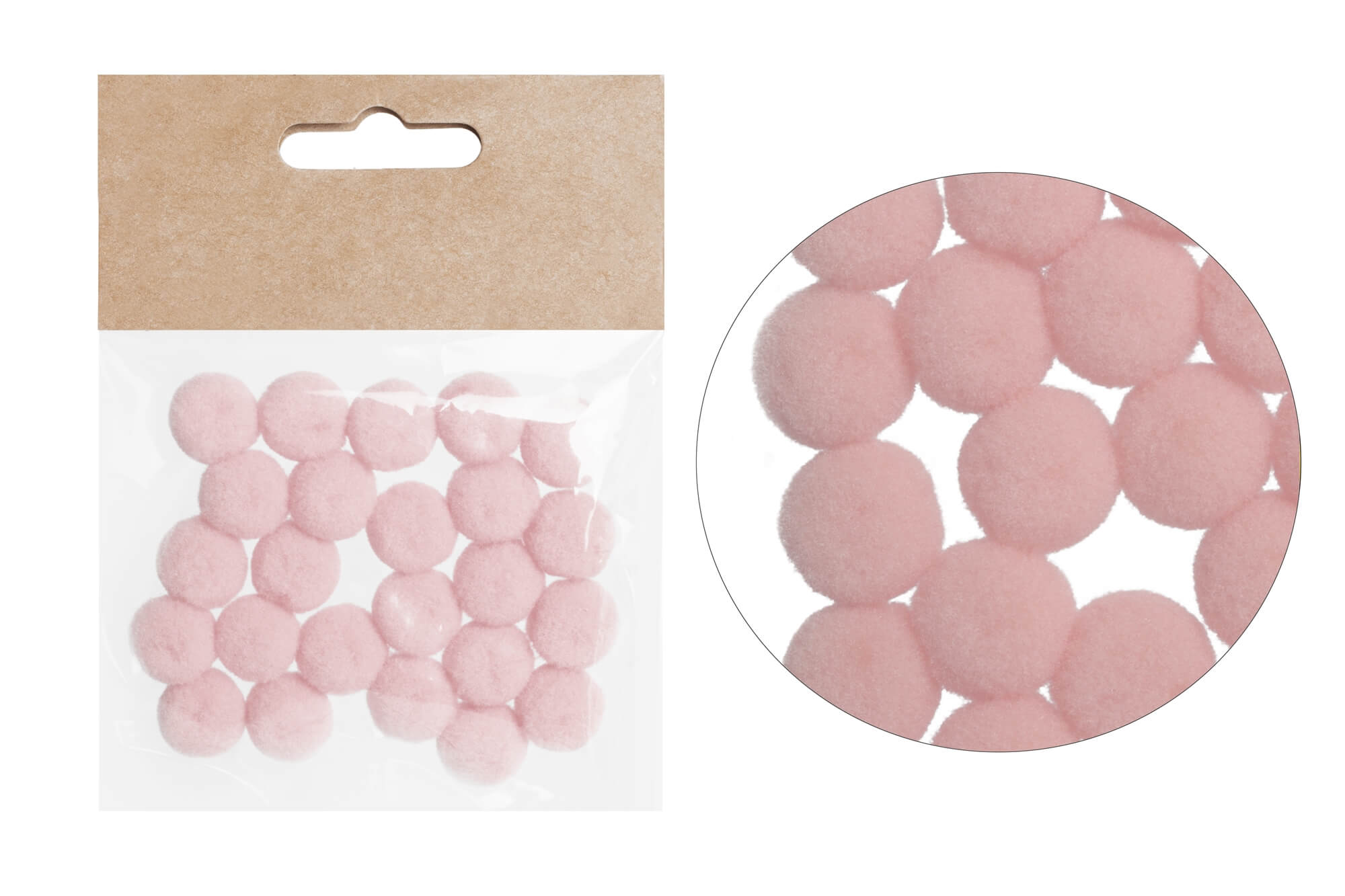 Textil golyók rózsaszín 12 db/csomag 