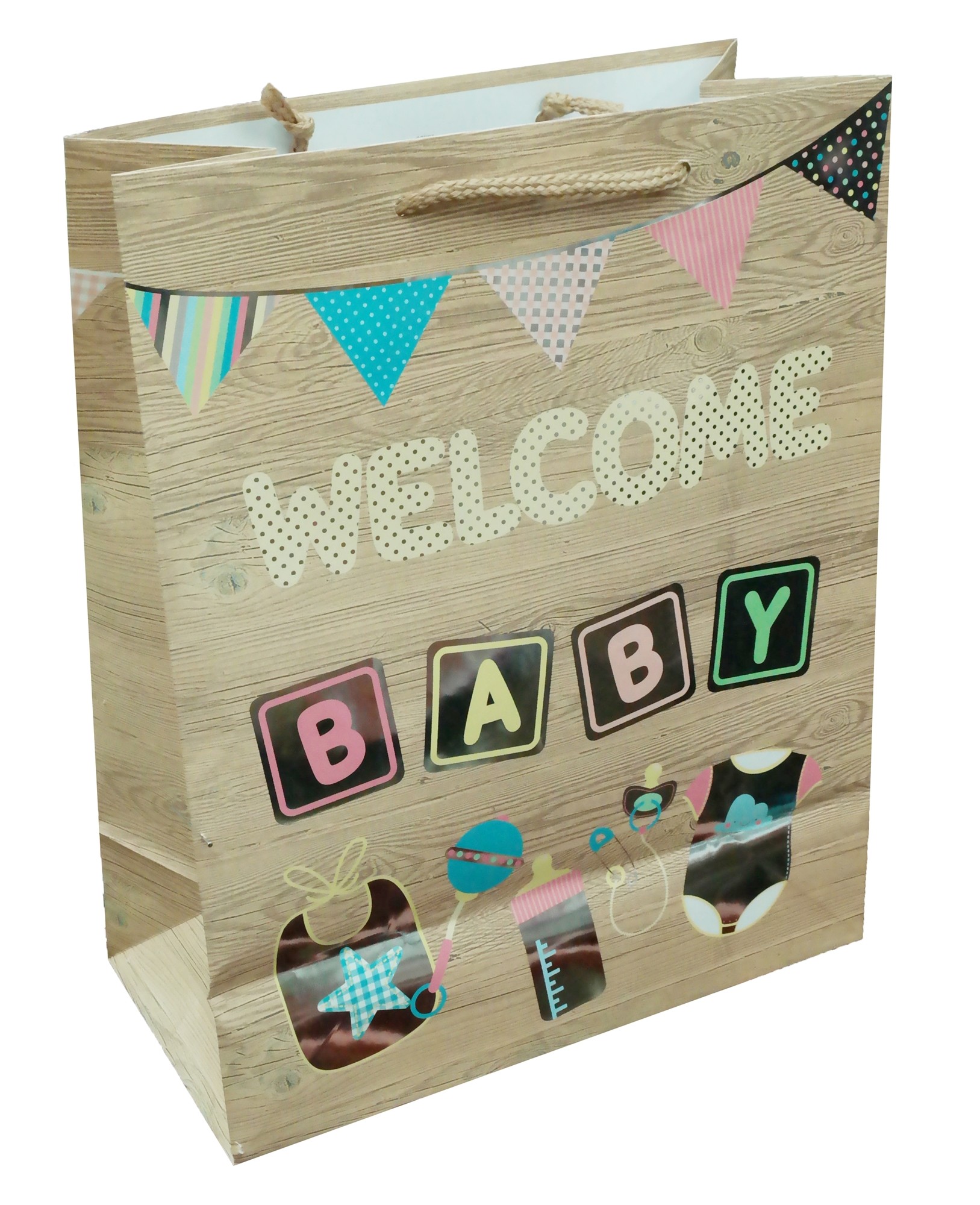 Ajándék tasak Welcome baby 26x32cm
