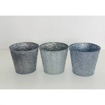 Bádog kaspó kerek bronz 18x16cm