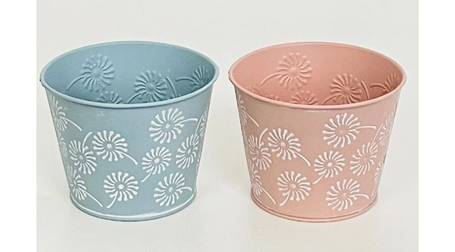Bádog kaspó kerek, választható szín 12x9,5cm