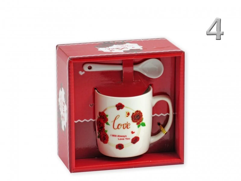 Bögre 2dl + kiskanál LOVE díszdobozban 4