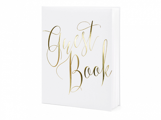 Esküvői vendégkönyv 20x25,5cm fehér-arany 22 lapos