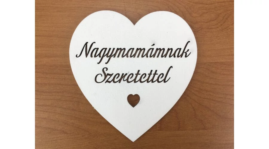 Fa Nagymamámnak szeretettel 10 cm fehér szív