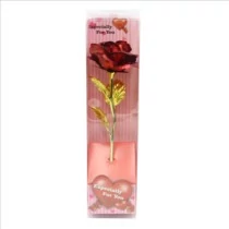 Fémrózsa dobozban piros 26x7cm