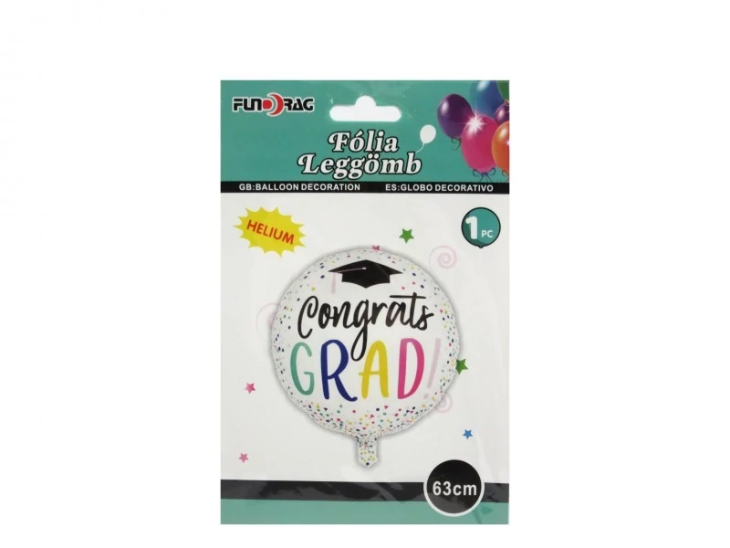 Fólia lufi grad színes 63cm Ballagásra