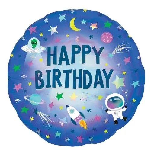 Fólia lufi Happy Birthday űrhajós 45cm