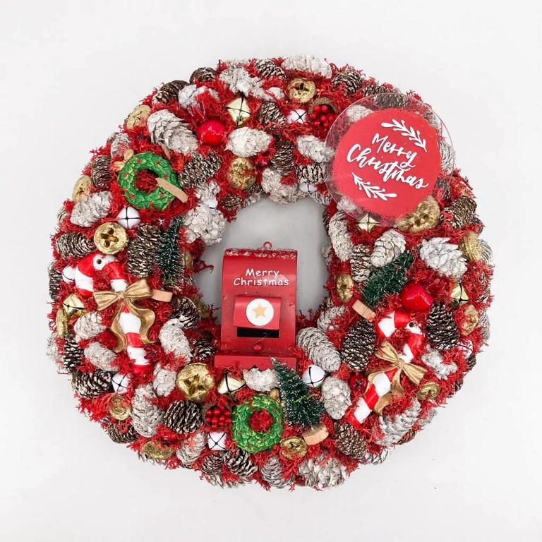 Karácsonyi - Merry christmas kopogtató 25cm