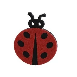Katica öntapadós textil 3,5x3cm piros 8db/cs