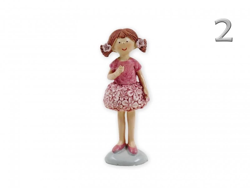 Kerámia kislány sötét rózsaszín  felsőben 11,5cm
