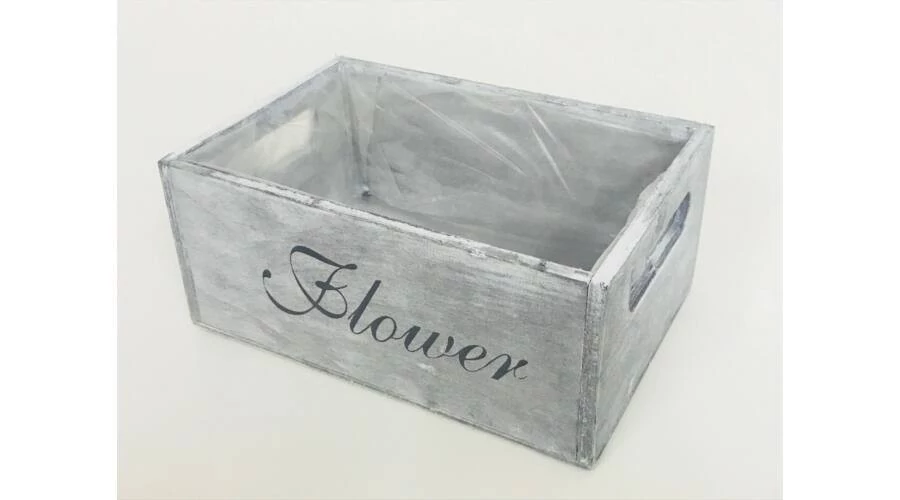 Láda szürke flower 21x14cm