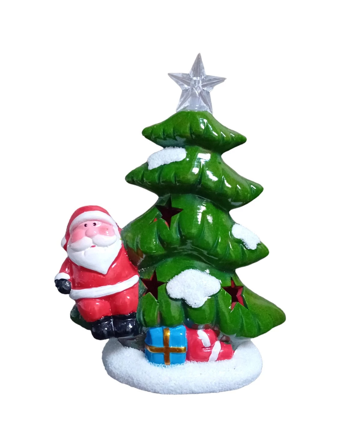 Led-es fenyőfa mikulással 20 cm