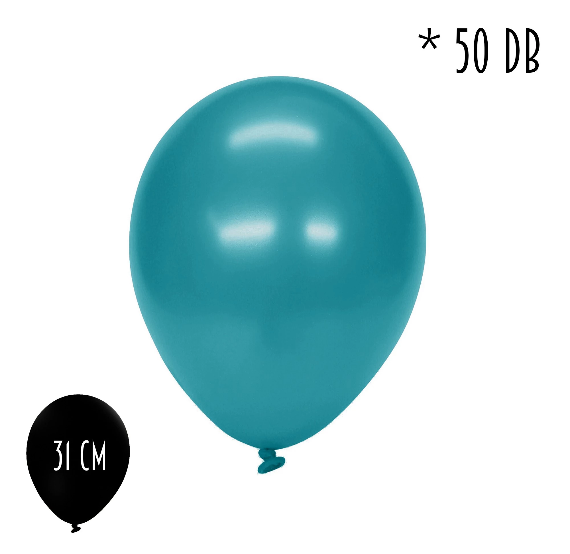 Lufi metál karibkék 50db/cs 31cm