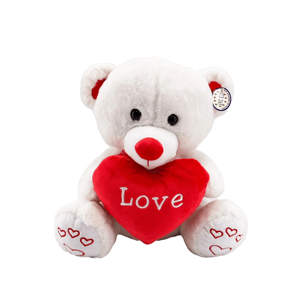 Plüss maci LOVE 40cm fehér