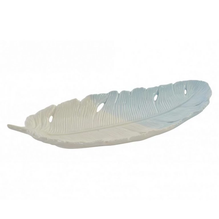 Porcelán kistálca levél 30x12,5x3cm kék-fehér