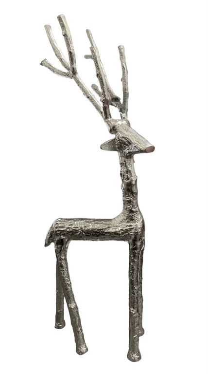 Szarvas kecses nickel/aluminium 16,5x15,5x45,7 ezüst