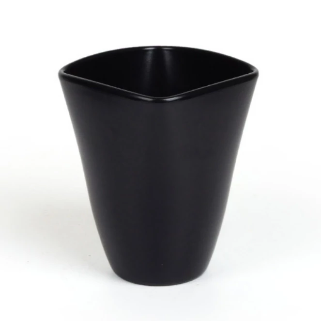 Szögletes orchidea váza matt fekete 14cm