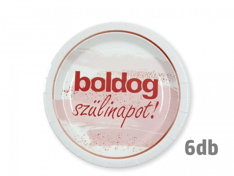 Tányér BSZ rózsaszín  6db   22cm