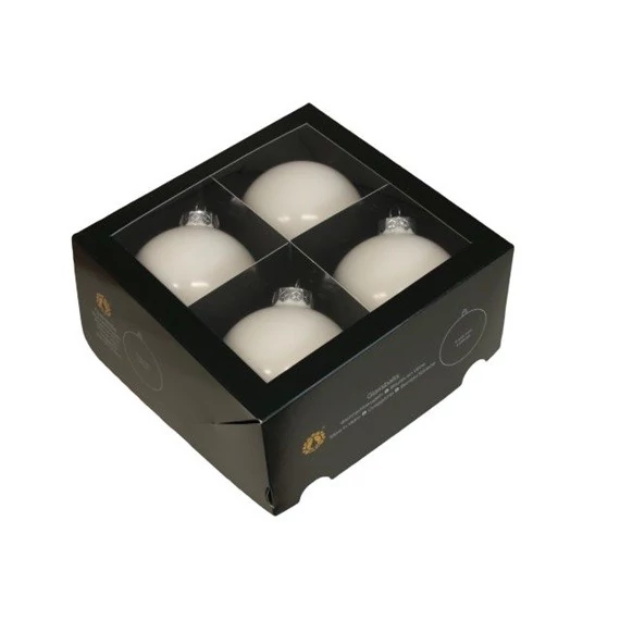 Üveg gömb 10cm fehér   4/db