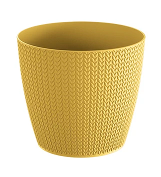 Virágcserép 128 x 112 mm Mustár WHEATY Prosperplast