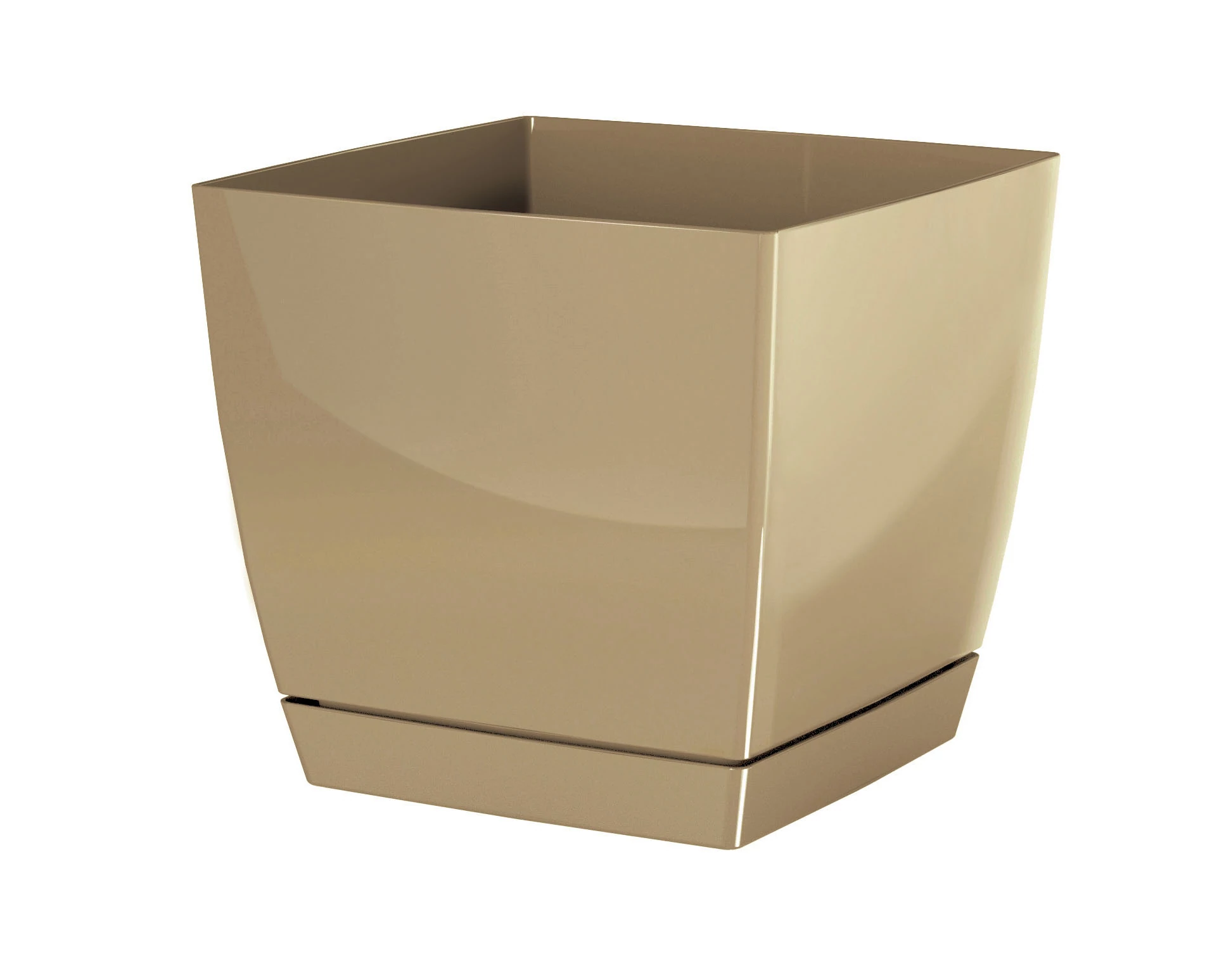 Virágcserép 135x135x124 mm Tejeskávé COUBI Prosperplast
